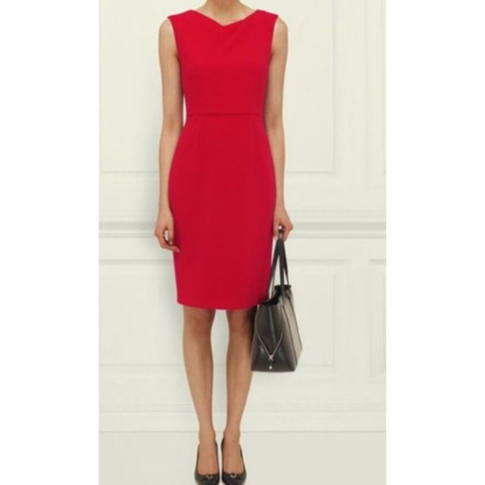LK BENNETT flame lipstick red sleeveless Kate Middleton Jelica career work dress